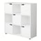 Basicwise 9 Cube Wooden Organizer with 5 Enclosed Doors and 4 Shelves, White QI003677W - alternate 1